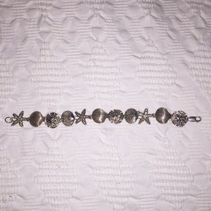 Nautical themed sterling silver bracelet